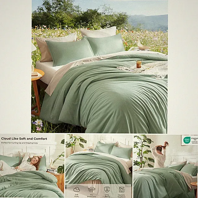 Full Size Sage Green Comforter Set 3 Pieces Down Alternative Quilt Blanket