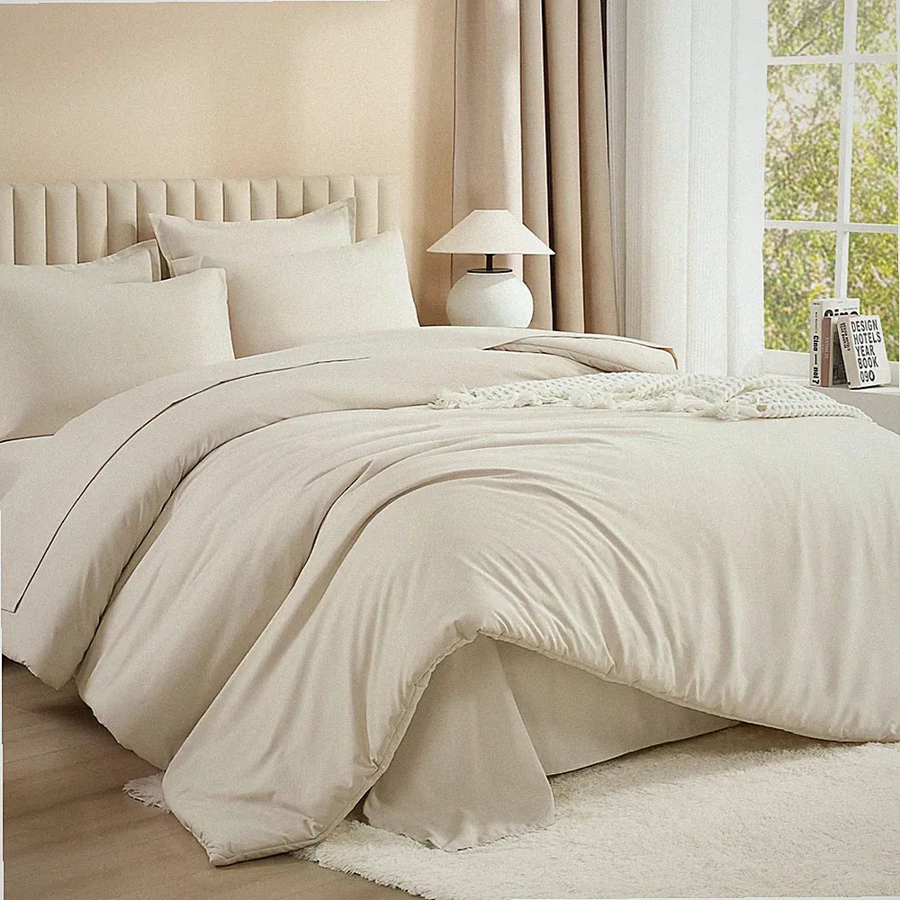 Litanika Beige Bed in a Bag Full - 7 Pieces Full Size Comforter Sets Bedding Com