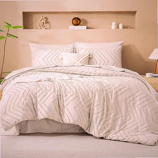 Litanika Beige King Size Comforter Set with Sheets - 7 (104"x90")