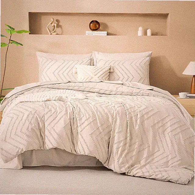 Litanika Beige King Size Comforter Set with Sheets - 7 Pieces Bed in a Bag Ki...