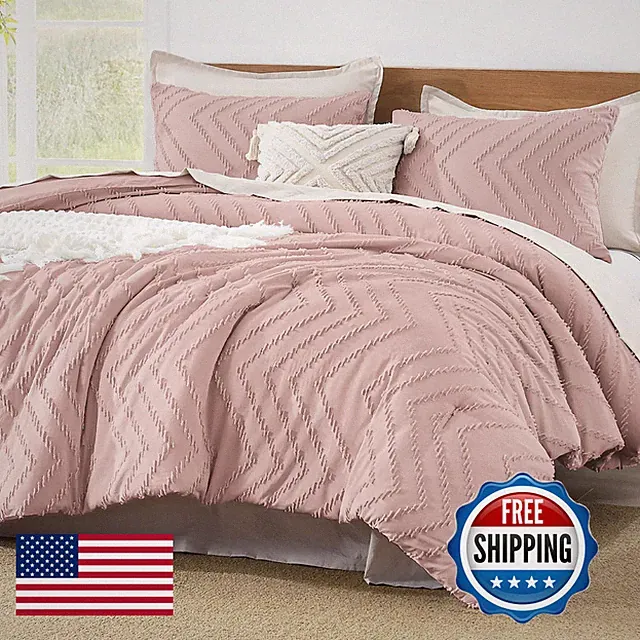 Litanika Blush Pink Comforter Set Twin/Twin Xl Size 2 Pieces Chevron Tufted