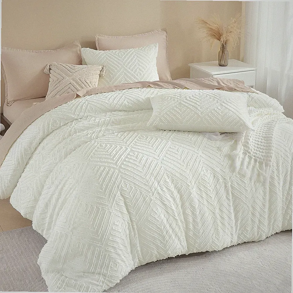 Litanika California King Comforter Set (104"x96"), 10-ivory