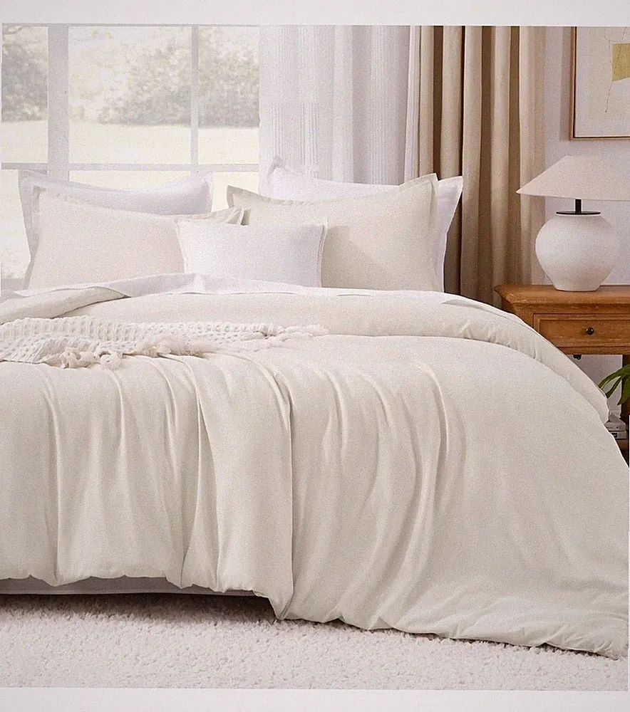 Litanika Full Size Comforter Sets Beige, 3 Pieces Lightweight Full, Beige