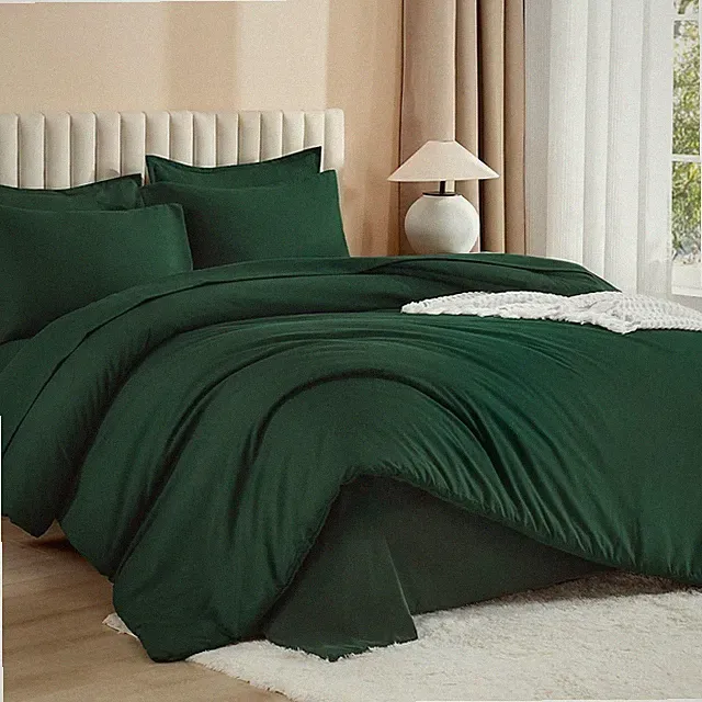 Litanika King Size Comforter Set Dark (104"x90"), 01-emerald Green