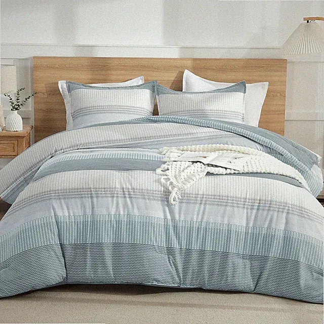 Litanika Light Blue Comforter Set, Queen - 3 Pieces Lightweight