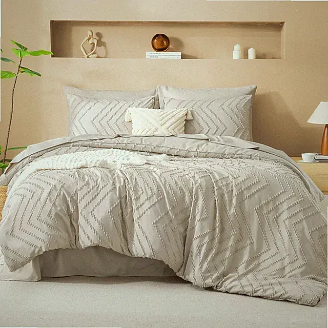 Litanika Oversized King Size Comforter Set with Sheets Oatmeal - 7 Pieces Bed...