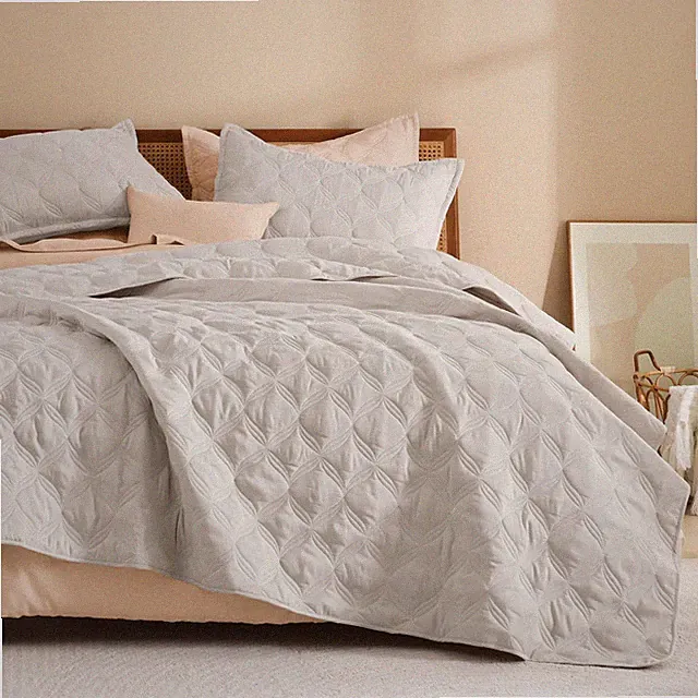 Litanika Queen Quilt Bedding Set, Linen Summer Lightweight Soft Comforter Bed...