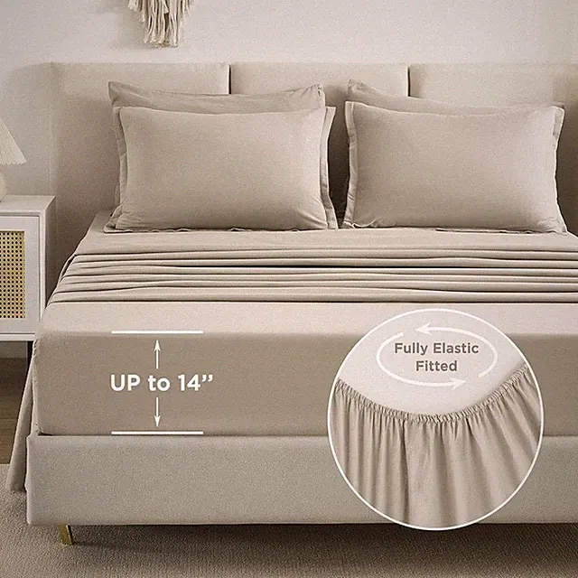 Litanika Twin/Twin XL Size Comforter Set Oatmeal - 5 Pieces Bed in a Bag Twin/Tw